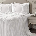 Lush Dcor Riviera Ruffle Skirt Bedspread White Vintage Chic Farmhouse Style Ligh. Fixed Price $100.39.