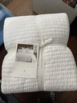 Cross Stitch White Solid Quilt Set - Levtex Home Full/queen. Fixed Price $92.00.