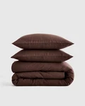 Nwot Quince European Linen Duvet Cover Set Full Queen Espresso Brown. Fixed Price $133.00.