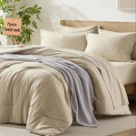 7 Piece Queen Comforter Set Sheets Beige Full Size Bed In Bag Washable. Fixed Price $67.84.