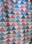 Red White Blue Triangle & Reversible Gingham Quilt Appearance Twin Bedspread. Fixed Price $40.00.