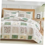 Joyreap 3 Pieces Quilt Set Full/queen, Patchwork QUEEN-90"X90" Floral Plaid. Fixed Price $42.50.