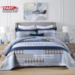 Finlonte Queen Size 100% Cotton Quilts Blue Beige White Bedspre. Fixed Price $138.61.
