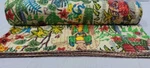Indian Hand Block Beige Queen Size Cotton Kantha Quilt Throw Blanket Bedspread. Fixed Price $69.00.