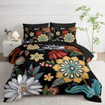 Nttopship 7 Pieces Colorful Floral Comforter Set,bohemian Botanical Bedding. Fixed Price $94.61.