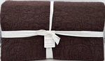 Pottery Barn Belgian Flax Linen Floral Stitch King Quilt Dark Chocolate Brown. Fixed Price $239.95.