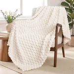 Exclusivo Mezcla Fleece Throw Blanket For Couch, Extra Large Fuzzy Ivory Bed. Fixed Price $14.29.