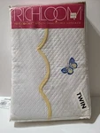 Vtg 1991 Richloom Twin Coverlet Woven Embroidered Matelasse Butterfly Bedspread. Fixed Price $58.00.