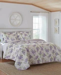 Laura Ashley Home Pastel Purple Keighley Cotton Reversible 3 Pc. King Quilt Set. Fixed Price $40.00.