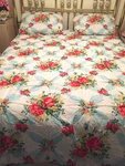 Set Of 3 Vintage Queen Pioneer Woman Quilt Spread Comforter 2 Shams Blue Floral. Fixed Price $64.58.
