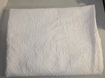 Martha Stewart Twin Size Bedspread White Floral Print 63" X 88" Scalloped Edge. Fixed Price $54.99.