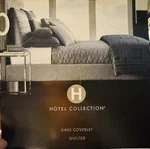 Hotel Collection Quadre Quilted King Coverlet & 2 Pillow Shams New $560. Fixed Price $170.00.