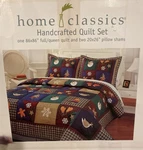 Winter Story Handcrafted Quilt Set 86X86 Queen 20X26 Pillow Shams Home Classic. Fixed Price $48.86.