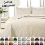 Luxury Bedspread Bedding Set 3 Piece Quilted Coverlet Throw Queen King Size. Fixed Price $28.98.