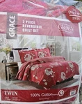 Glory Home Design" Grace Red Floral Reversible Quilt Pillowsham Cotton Twin. Fixed Price $19.99.
