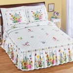 Collections Etc Poppy Ruffled Bedspread White King. Fixed Price $55.00.