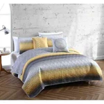 Geneva Home Jersey Knit Geometric Shapes Quilt Set- Yellow/gray- Twin. Fixed Price $49.99.