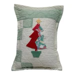 New Handmade Holiday Christmas Tree & Star Pillow Vintage Quilt Chenille. Fixed Price $16.98.