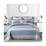 Perhom Blue Quilt Queen Size Set, 100% Long-staple Cotton Flora.... Fixed Price $131.31.