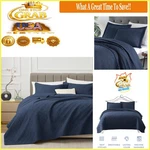 Exq Home Navy Squares Quilt Set Full Queen 3-PIECE Lightweight Bedspread. Fixed Price $49.43.
