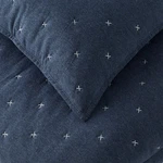 Stone & Beam Jersey X-stitch Cotton Coverlet Set Soft Easy Care King Navy. Fixed Price $55.19.