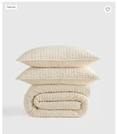 Nwt Quince European Linen Cotton Stitch Quilt Set King / Cal Ivory. Fixed Price $114.99.