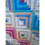 Keeco Log Cabin Patchwork Quilt Set Queen 92X96 Multicolor Striped 3PC Bedding. Fixed Price $64.95.