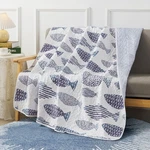 Slpr Sea Of Dreams 50" X 60" Quilted Throw Blanket, Blue And White Ocean-insp.... Fixed Price $52.39.