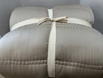 West Elm Silky Tencel Variegated Channel Stich Comforter King Taupe. Fixed Price $139.00.