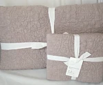 Pottery Barn Belgian Linen King Quilt Set Smoky Quartz 2 Shams Bedding. Fixed Price $329.99.