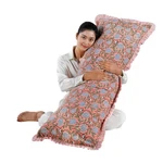 Ridhi Block Print Dark Salmon Pink 54X20 Set 1 Cotton Ruffle Lumbar Sham Cover. Fixed Price $74.47.