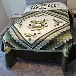 New Amish Quilt Appliqu Green Trip Around The Bride Handmade Lancaster Queen. Fixed Price $420.55.