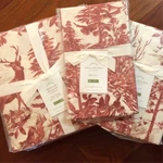*rare* Pottery Barn Red Alpine Toile King Duvet & 3 Std Shams Christmas Stag. Fixed Price $453.58.