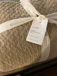 Pottery Barn Velvet Cross Stitch Queen Oat Color Quilt. Fixed Price $120.00.