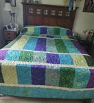 Homemade Batik Changing Lanes King/queen Quilt. Fixed Price $600.00.
