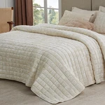 Bedelite Velvet Quilt Set Size - FULL/QUEEN(88"X92"), Shiny Cream White. Fixed Price $81.86.