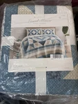Laurel Manor Lianna King Quilt Blue Beige White Polyester Geometric Pattern. Fixed Price $65.00.