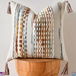 Boho Chenille Striped Throw Pillow Covers With Tassels 18X18 Inch Brown. Fixed Price $28.51.