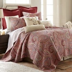 Levtex Home Spruce Red Quilt Set 3 Pc - King. Fixed Price $90.00.