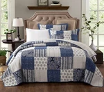 Dada Bedding Cotton Bohemian Denim Blue Farmhouse Patchwork Floral Bedspread Set. Fixed Price $24.99.