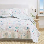 Quilt Set 3 Piece King California Nautical Colorful Seascape Lightweight Great. Fixed Price $89.99.