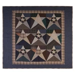 Home Heart Brands Hand Quilted Primitive Star Throw 45"X45" Rod Pocket. Fixed Price $199.00.
