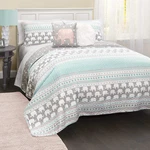 Reversible Navy Elephant Stripe Quilt Set - Queen Size Kids Bedding Decor. Fixed Price $135.99.