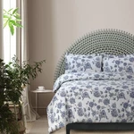 Tribeca Living Ayana Floral 170-GSM Flannel Oversized Duvet Set Queen Blue (a.... Fixed Price $61.38.