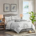 Harbor House 3-PCS Sea Breeze Comforter Set, Full/queen, Grey/ White HH10-1773. Fixed Price $139.00.