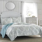 Laura Ashley Saltwater Blue Cotton Quilt,bedspread Sham Set/twin. Fixed Price $98.90.
