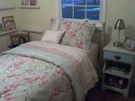 Lauren Conrad Twin Bedding Set 9 Pieces Pink Blue Floral Reversible Comforter. Fixed Price $100.00.