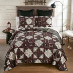 Donna Sharp Log Cabin Star Country Cottage Rustic Twin 2 Pc Quilted Bedding Set. Fixed Price $106.00.