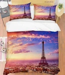 3D Paris City Sunset Landscape Quilt Cover Bedding Sets Pillowcases Queen. Fixed Price $78.97.