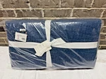 Pottery Barn Belgian Flax Linen Handcrafted Quilt Full Queen Size Denim Blue New. Fixed Price $197.77.